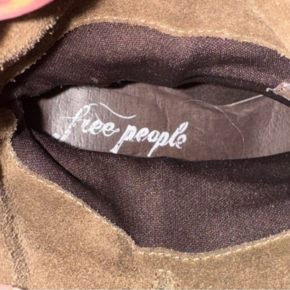 Free People Suede Adella Booties Brown 37 US 6.5 - Picture 8 of 9